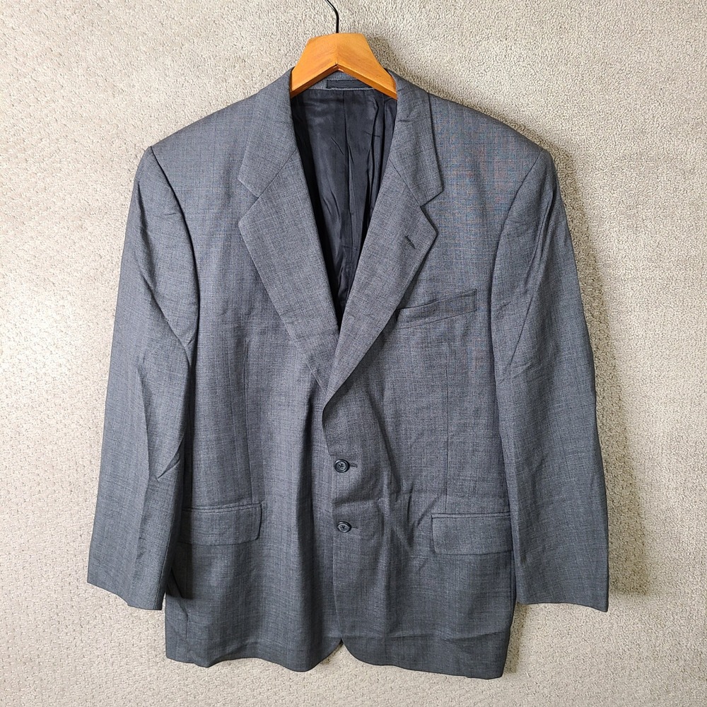Louis Roth Jacket Mens 43R Gray Striped Blazer Two Button Formal Suit Coat